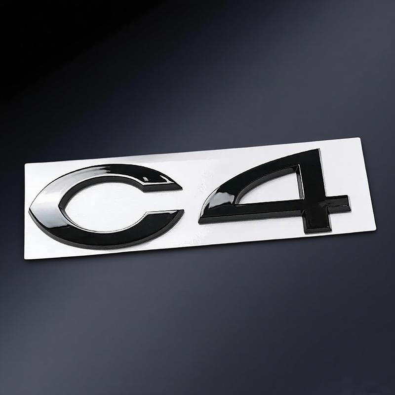 Plata Negra para Citroën C1 C2 C4 C5 Elysee ABS Cromo Logo Emblema Letras Insignia Estilo Exterior del Coche Pegatina Trasera del Maletero del Automóvil
