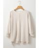 Azura Exchange Apricot Waffle Knit Splits Batwing Sleeve Oversized Top