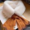 Little Bei 2025 Thickened Autumn & Winter Cross Fur Knit Neck Warmer Scarf