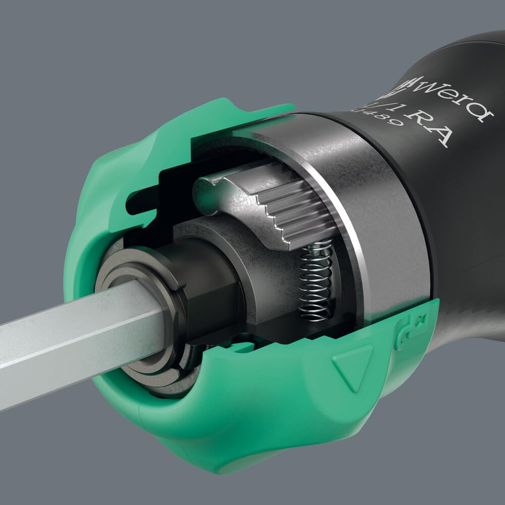 WERA Hex Ratchet Bit Driver Set with 6 Bits 1/4" Built-in (Product Code 051519)