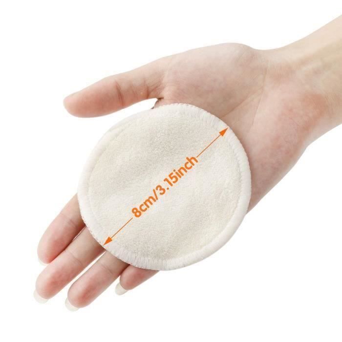 Coton Tampons Démaquillants lavables et réutilisables Tampons en Bambou Biologique avec Sac À Lessive,Nettoyage du Visage ye Aa34270