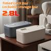 2.8L Timer Lock Boxe Electronic Multipurpose Lockable Storage Box with Combination Lock and Digital Timer Safe Storage Organizer