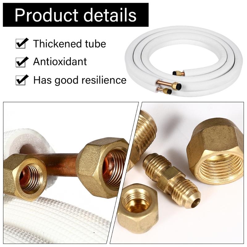 Flexible Small Split Brass Lines Enhances Three Insulation With Mounting Strips Refrigerants Line Set for Split System