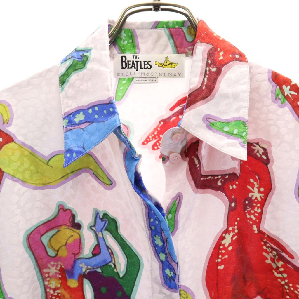 Stella Mccartney THE BEATLES Beatles Collaboration Silk Yellow Submarine Movie Long Sleeve Shirt Women Used