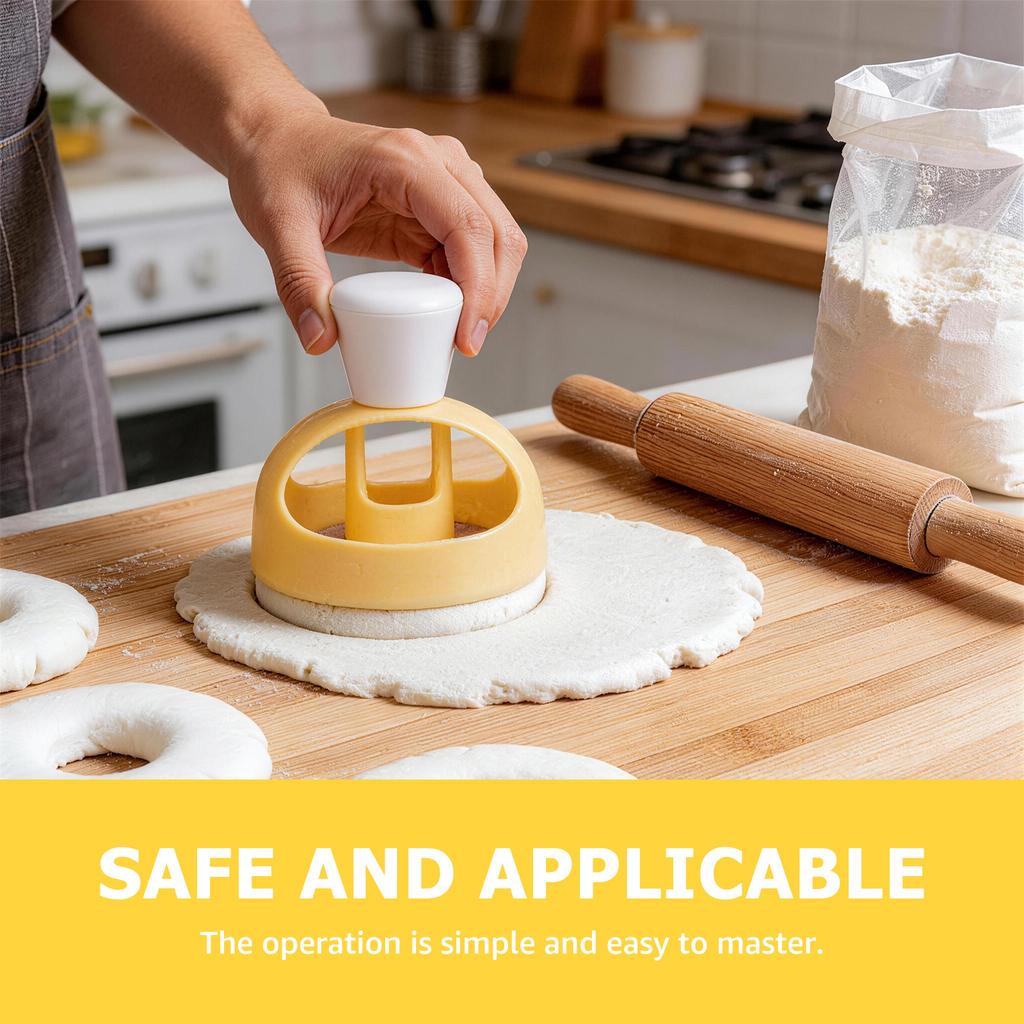 4Pcs Plastic Doughnut Cutter DIY Creative Doughnut Maker with Dipping Pliers Non Stick Donut Mould Kit for Kitchen Baking Gadget