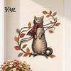 Autumn Theme Door Decorations Cat Metal Wall Decor, Fall Tin Sign Plaque, Swing Decorative Crafts for Home Art Decoration Thanksgiving Harvest