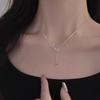 Love Tassel Necklace Women'S Niche High-End Sense Light Luxury Design Heart-Shaped Pendant Ins Romantic Line Collarbone Chain Quality