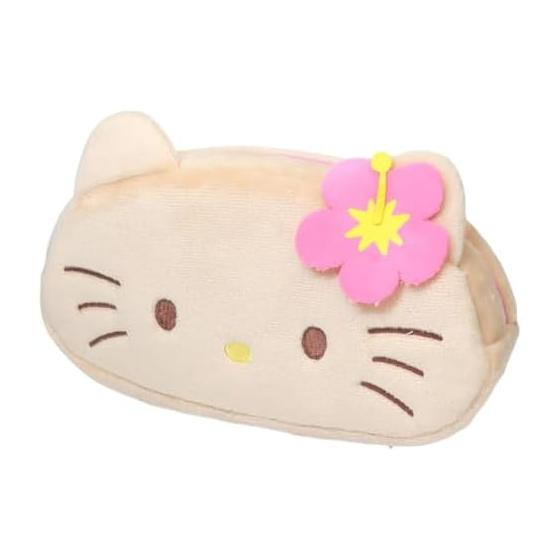 T S FACTORY Pen Pouch Sanrio Plush Face Pen Pouch Hello Kitty/Hiyake