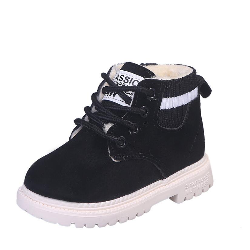 Child Casual Shoes Winter Boots Boys Shoes Leather Soft Antislip Girls Snow Boots 21-30 Sport Running Shoes