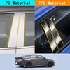 Car TPU/Glossy Mirror Pillar Post Cover Door Trim Window Molding Sticker Parts 6pcs For Hyundai LAFESTA 2018