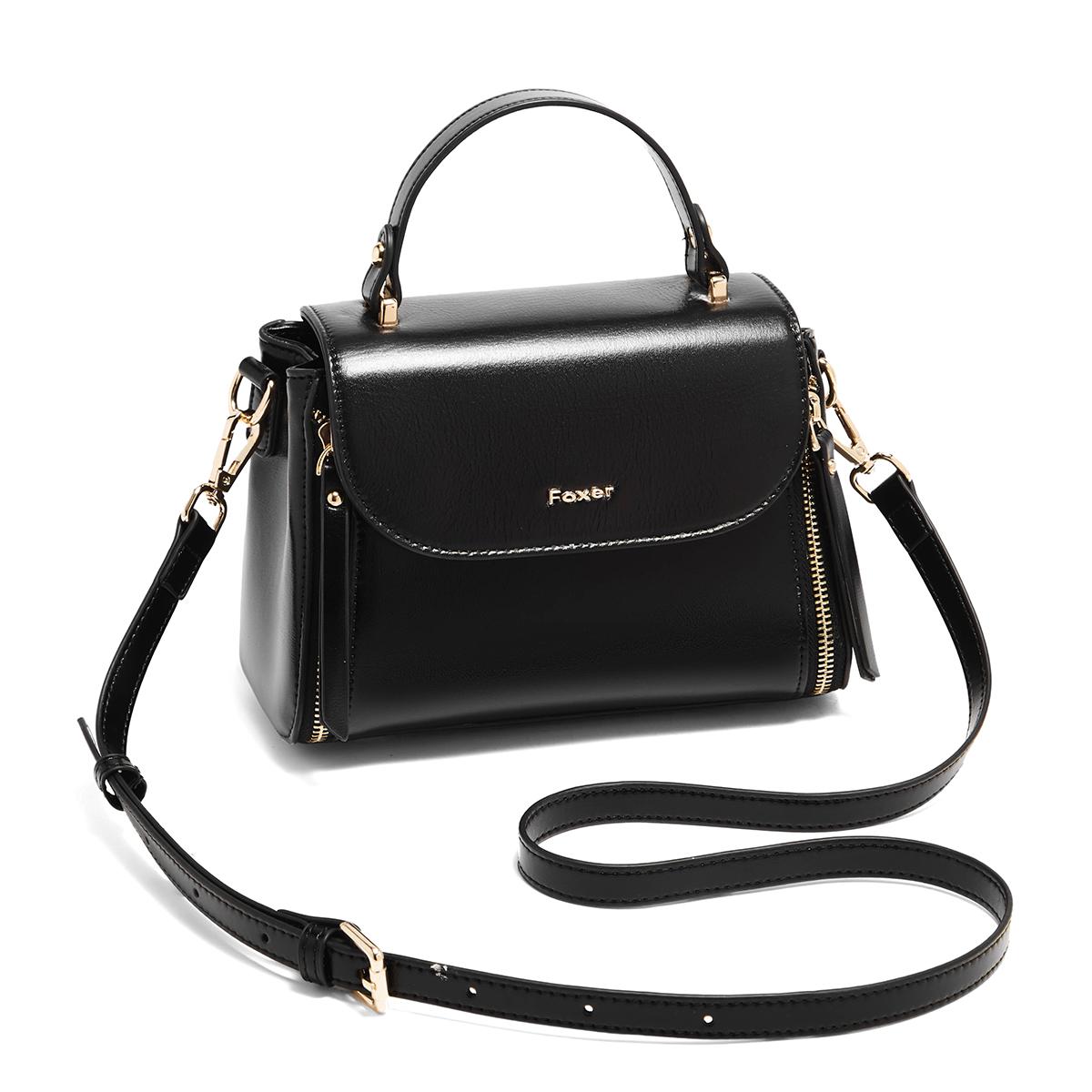 FOXER Brand Retro Women s Handbag Cow Leather Female Shoulder Bag Large Capacity Versatile Crossbody Bag Purse
