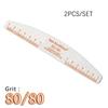 2ks Half Moon Pilník na nehty Brusný papír 80/100/150/180/240 Brusný pilník na nehty Buffer For Manicure Leštící nástroje na nehty