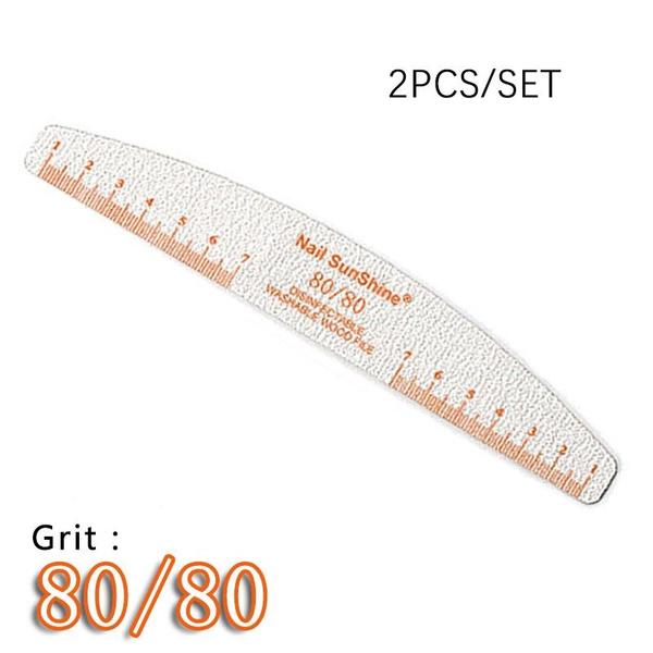 2Pcs Half Moon Nail File Sandpaper 80/100/150/180/240 Nail Sanding File Buffer For Manicure Polishing Nail Tools