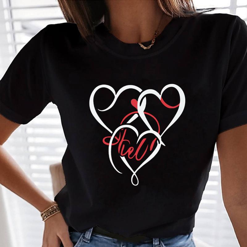 

Women s Casual Crew Neck T-Shirt, Soft Skin-Friendly Material, Lazy Weekends & Errands XXL чёрный