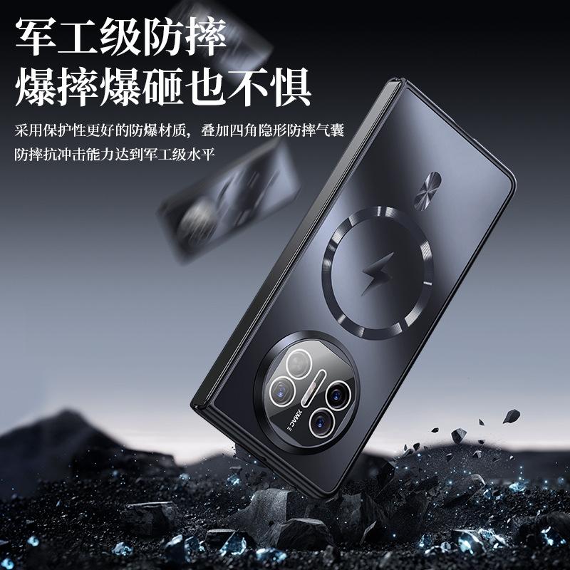 The Dazzling Gold Magnetic Frameless Phone Case Is Compatible with the Huawei MATE X6 Ultra-thin MATE X3/X5 Fashion Lens Film
