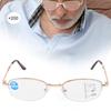 Multifocal Progressive Presbyopic Glasses Blue Light Blocking Reading Glasses for Men Women(+200