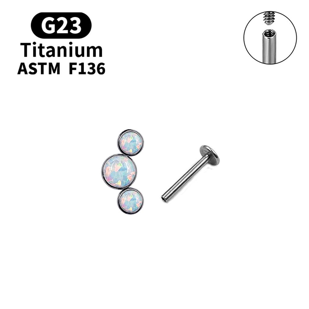 G23 Titanium Stud Earrings16G Piercing Set Ear Tragus Cartilage Zircon Opal Body Jewelry Helix Daith Lip Lobe Pin