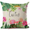 Housse de coussin Cactus Plantes Imprimées Lin Coussins Jetés Décoration de Maison Canapé Salon Housse de Coussin Décorative Cojines 45*45Cm