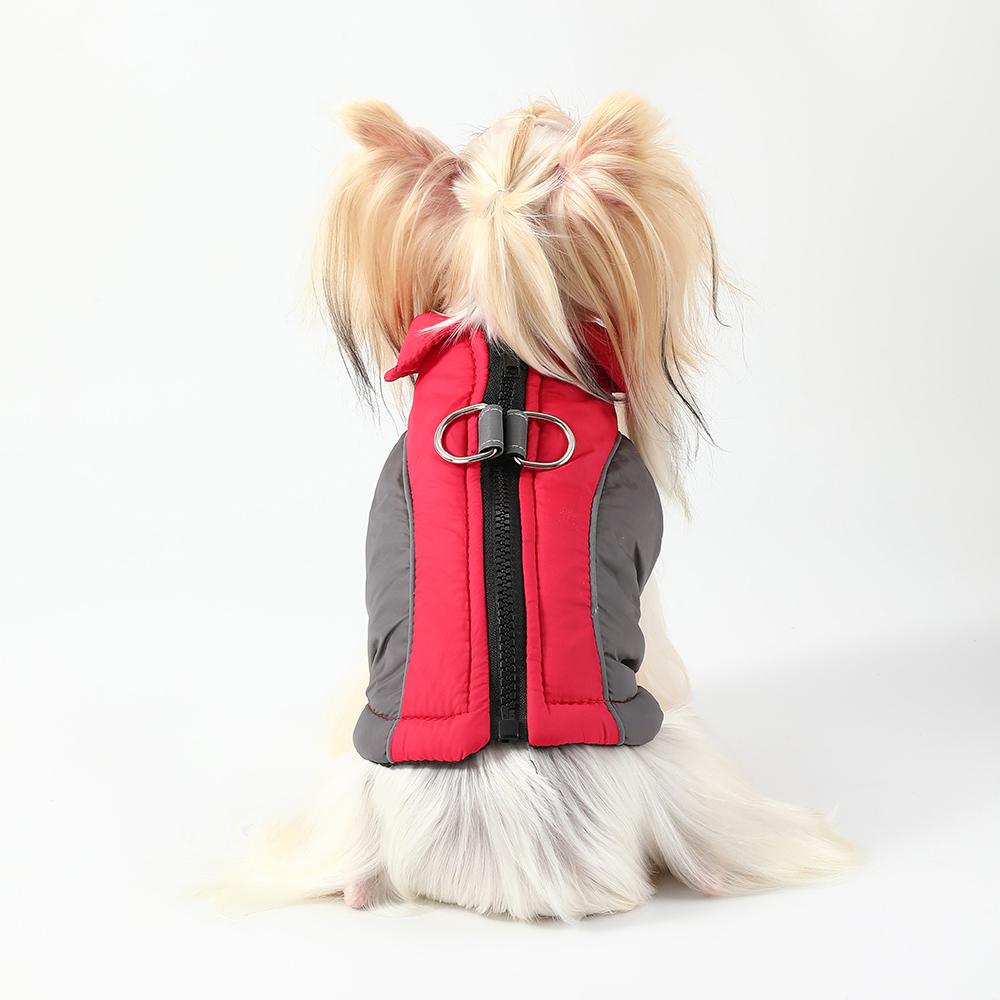Winter Dog Jacket For Small Medium Dogs Cats Windproof Warm With D-ring Puppy Clothes Chihuahua Pet Zipper Costume
