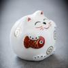Ceramic Lucky Cat Piggy Bank Saving Coin Box Save Money Box Fortune Cat Ornament Statue Figurine Feng Shui Craft Home Decor