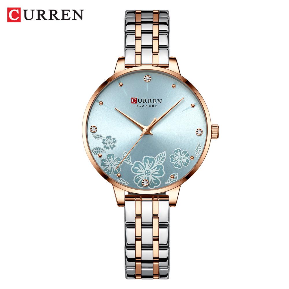 

CURREN 9068 Women s Ultra-Thin Waterproof Floral Steel Quartz Wristwatch