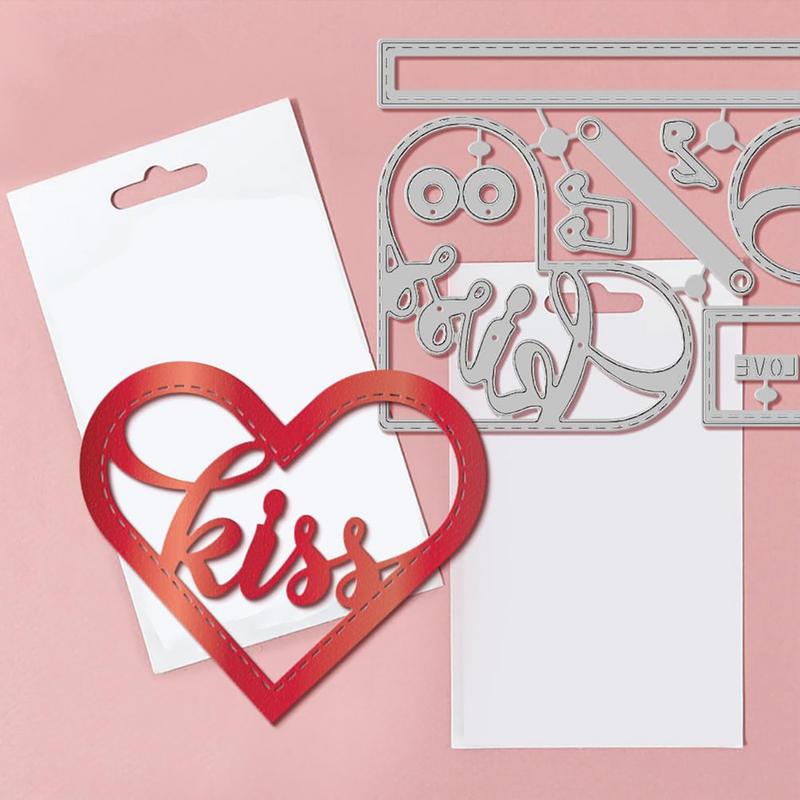 Heart Shaped Metal Die Cuts Metal Die Cut Love 3D Embossing Valentine s Day Heart Frame Photo Album Template Mold Decoration For China Mainland
