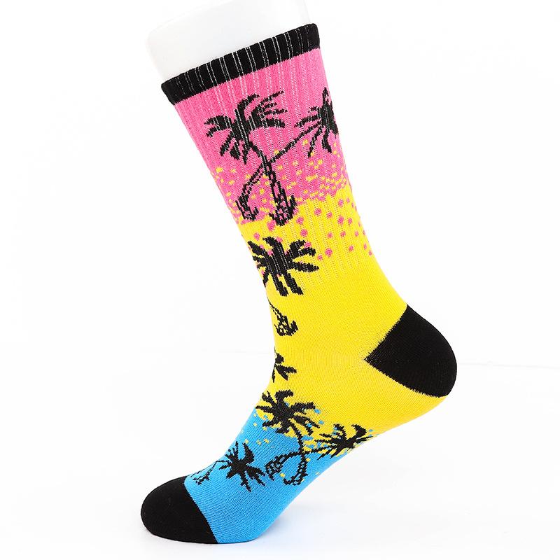 Ladies Spring Creative Coconut Moon Skateboard Mid Tube Cotton Socks