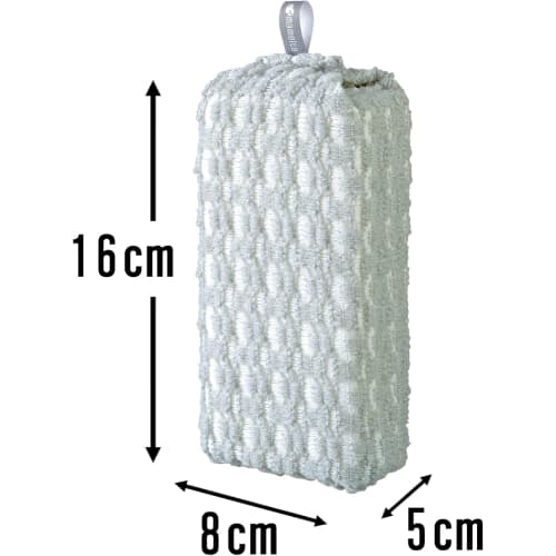 Mameita Bath Sponge, Gray, Set of 2, Approx. 8cm Wide X 5cm Deep X 16cm High, Acrylic Net, Cleaner, Removes Limescale and Soap Stains with Just Water,