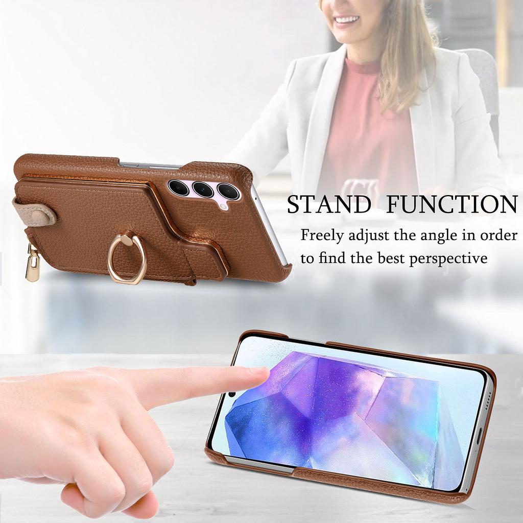 Y3 for Samsung Galaxy A55 5G Case RFID Blocking Phone Wallet Cover Supports Magnetic Car Holder