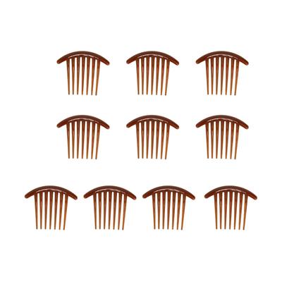 10 peças Pentes Laterais para Cabelo Bordas Lisas Arredondadas Elegantes Moda Pentes de Grampo de Cabelo ABS para Meninas