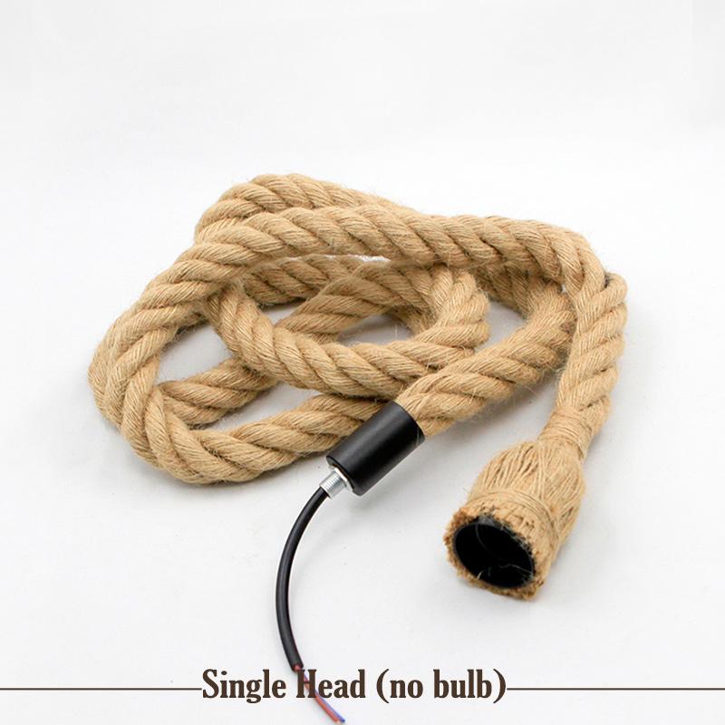 

AC 95 В-240 В Ретро Подвесной Светильник Из Пеньковой Веревки Винтаж E27 Светодиодная Лампа Промышленный Подвесной Светильник Декор Подвесной Светильник Крытый Светодиодный Total length 2M