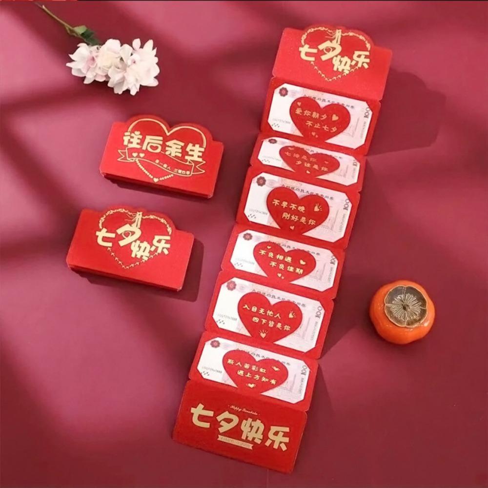 Best Wishes Red Envelope Greeting Card 6/10 Cards Lucky Money Envelope Birthday Party