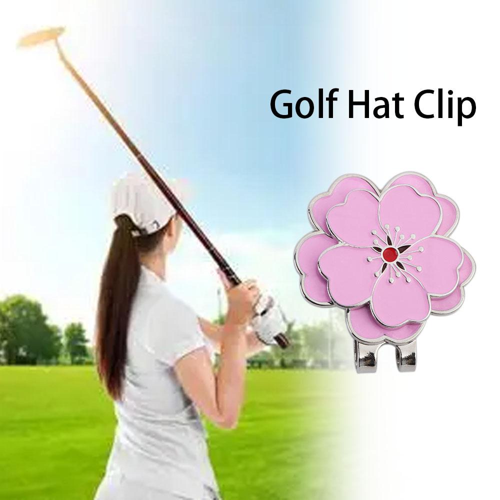 Golf Training Aids Golf Putting Alignment Pink Flower Golf Hat Clip Hat Marker Ball Position Mark