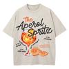 Cotton Vintage Washed Aperol Spritz Club Tshirt New Fashion Men Casual Retro Lemon Cool Oversize Loose Acid Wash Tee Shirt