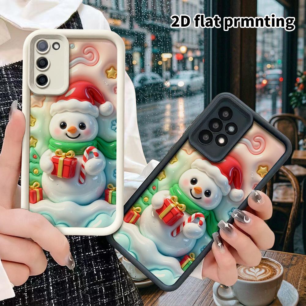 Phone Case: 2D Flat, Suitable for Samsung Galaxy A34 A35 M05 M06 S20 S22 S21 FE Plus 5G Protective Cases, Christmas Snowman, Perfect Christmas and Hal