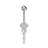 Cherry Flowers Belly Button Ring Crystal Belly Navel Piercing Nombril Long Dangle Belly Jewelry