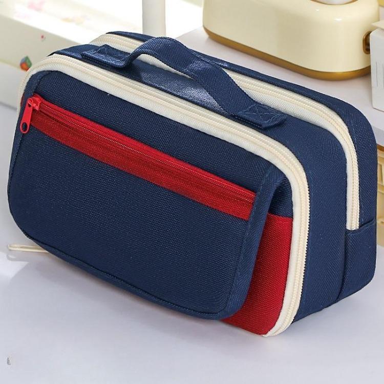 Large-capacity New Portable 9-layer Contrast Color Pencil Case Niche Unisex Simple Multi-layer Stationery Bag