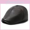 Elegant And Functional Pu Leather Winter Cap For Dads With Ear Warmth For Winter