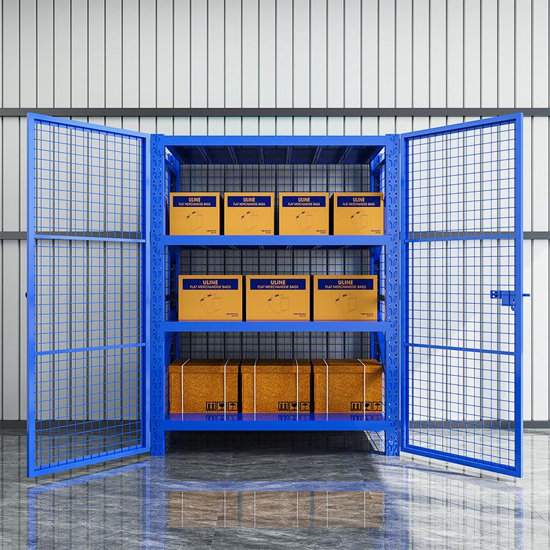 Heavy-duty Mobile Storage Rack with Door & Mesh Lock