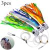 3pcs Saltwater Squid Skirt 17 Cm / 6.7 Inch Trolling Lure for Tuna Swordfish Spanish Mackerel Mahimahi Sharkes and the Marlin Fish