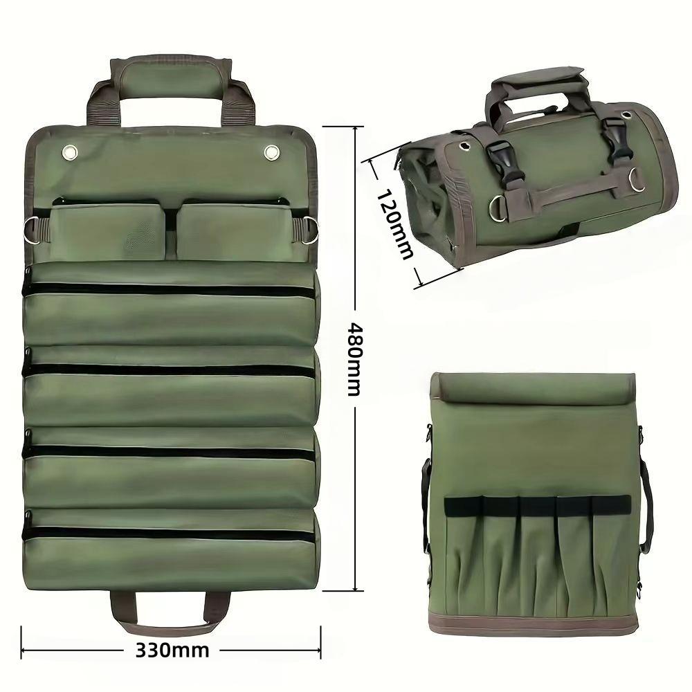 Multi-Purpose Roll Up Tool Bag Waterproof Oxford Fabric