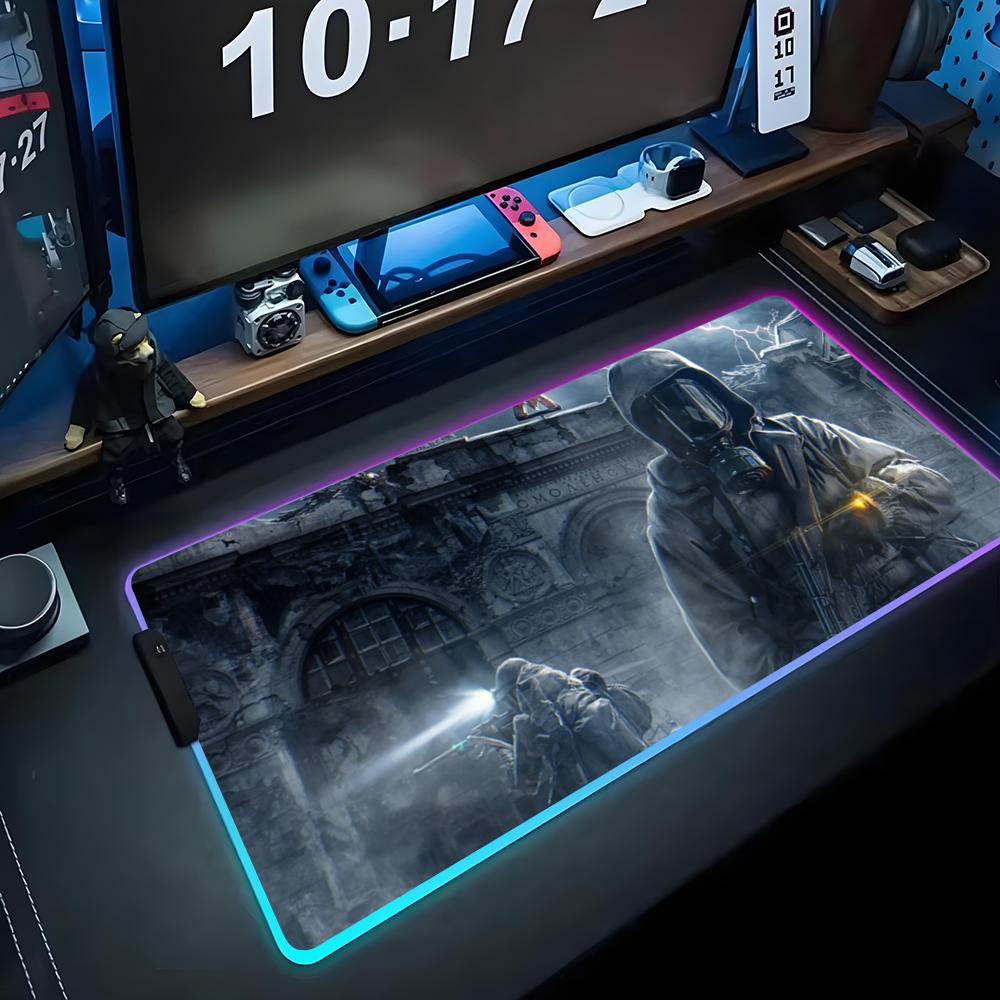Tappetino per mouse RGB Metro 2033 Tappetino da gioco per mouse Tappetino LED grande Tappetino per scrivania PC Tappetino per mouse luminoso Tappetini grandi per tastiera Tappeto da tavolo con retroilluminazione