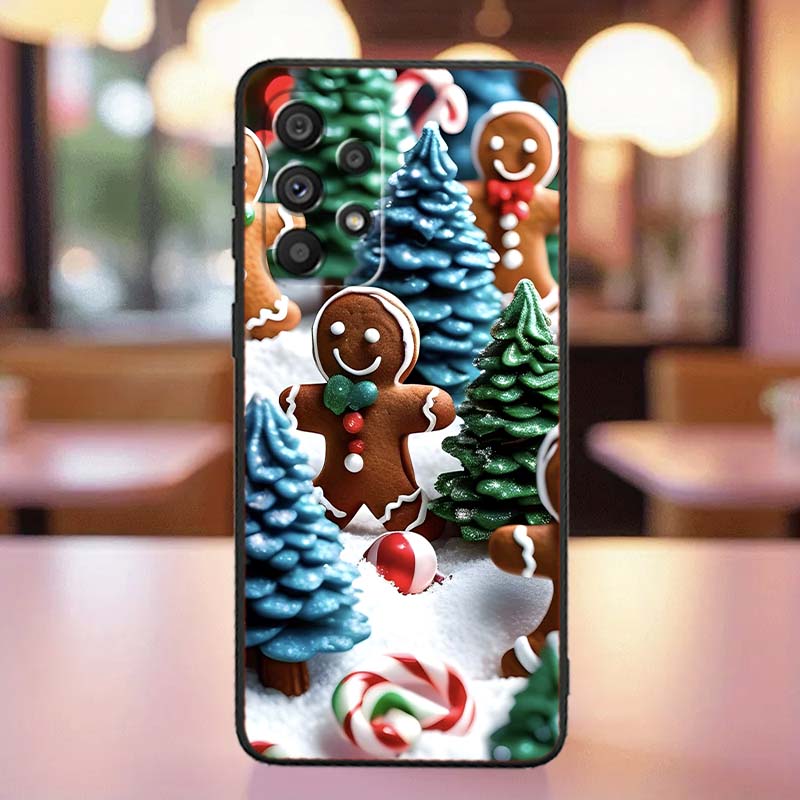 Christmas Gift Box Design Phone Case For Samsung A41 A35 A34 A33 A32 A25 A24 A23 A21s A06 A05 A04 A03 Note 10 20 Ultra 5G Black