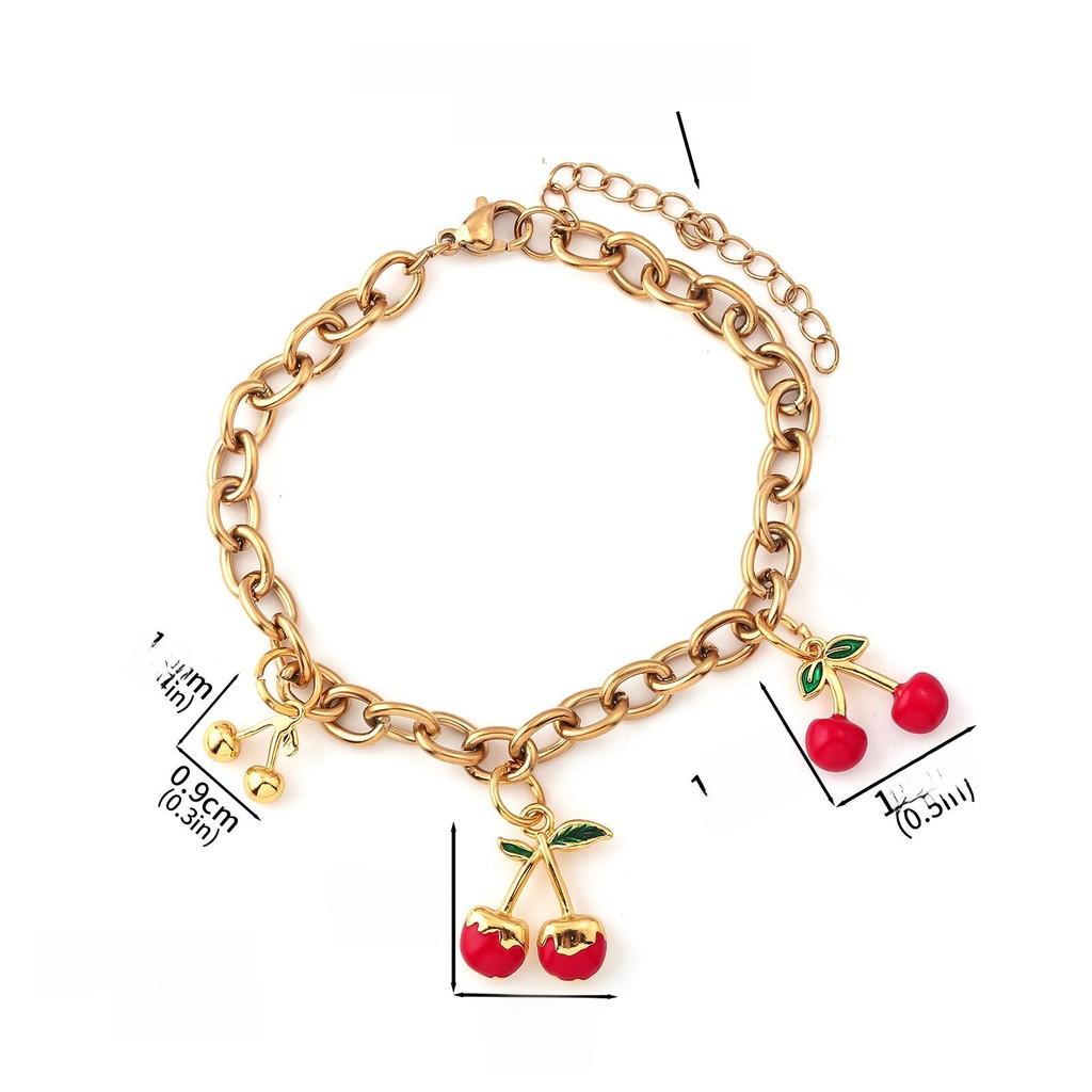 Creative Fruit Charm Bracelet With Metal Finish For Women And Men