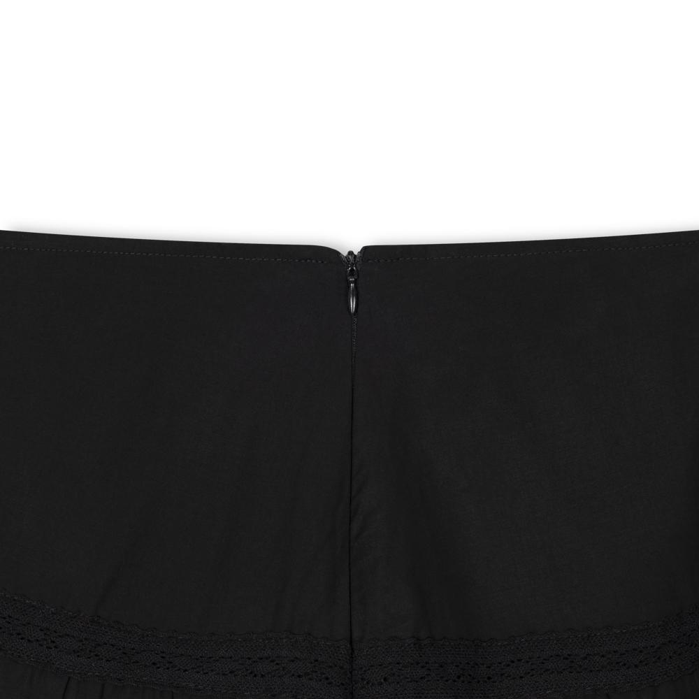 Moa Soft Flare Long Skirt (Black)
