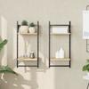 VidaXL Wall Shelves 2-Tier with Bars 2 Pcs Sonoma Oak 836254