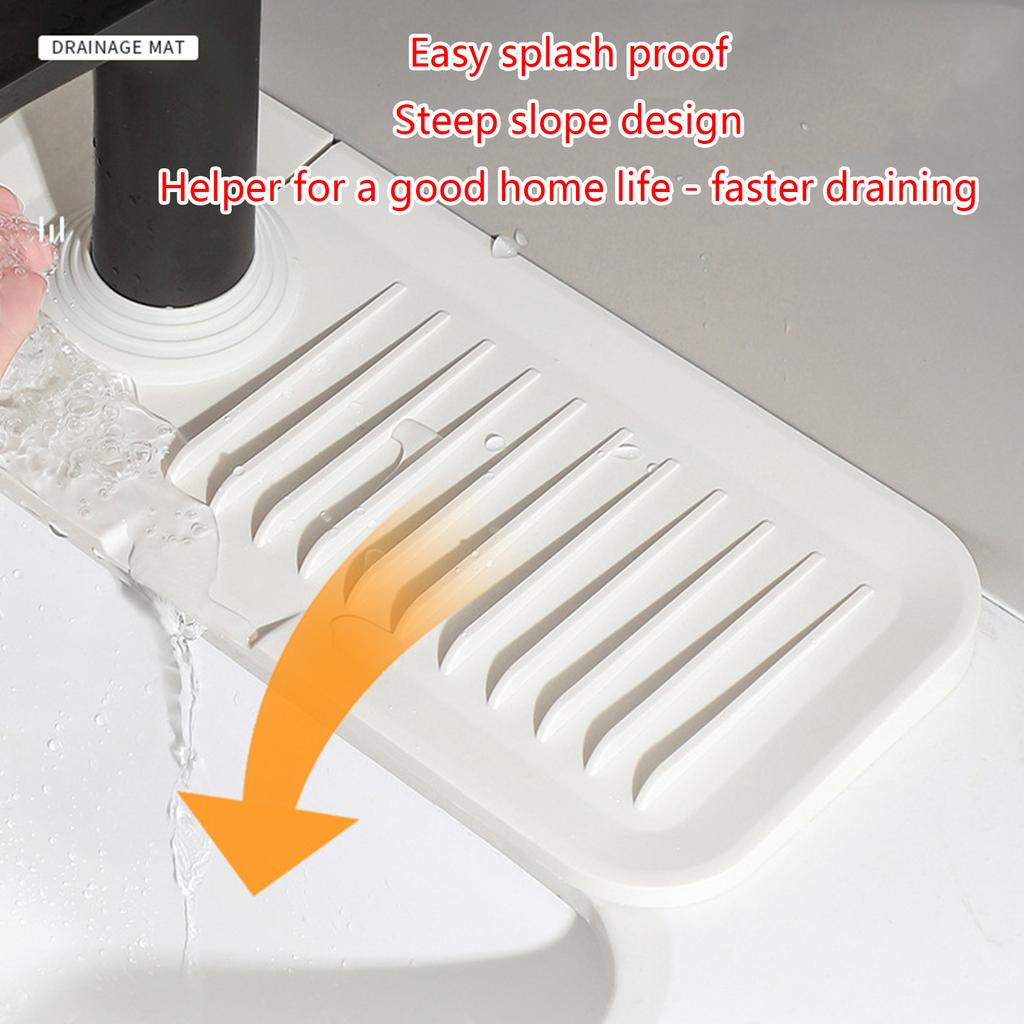 Silicone Faucets Water Catchers Mat Faucets Mat for Kitchen Sink Protectors Anti-splash Countertop Sink Draining Pad
