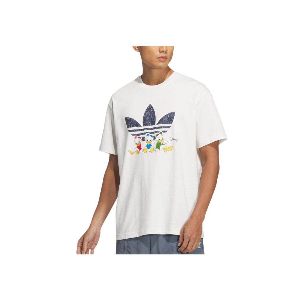 Adidas Originals Disney Collaboration Large Print Short Sleeve T Shirt Unisex White JP1426