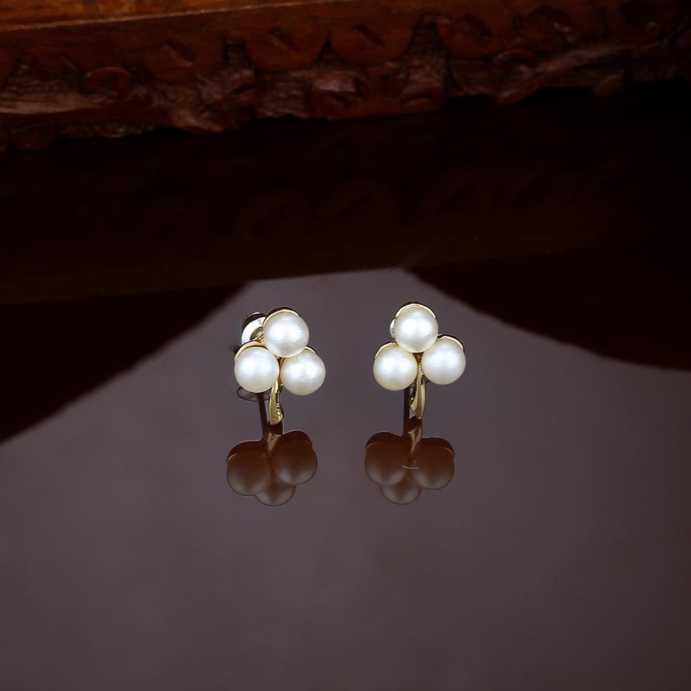 

Позолоченные хлопковые серьги-гвоздики с жемчугом Estele для девочек и женщин