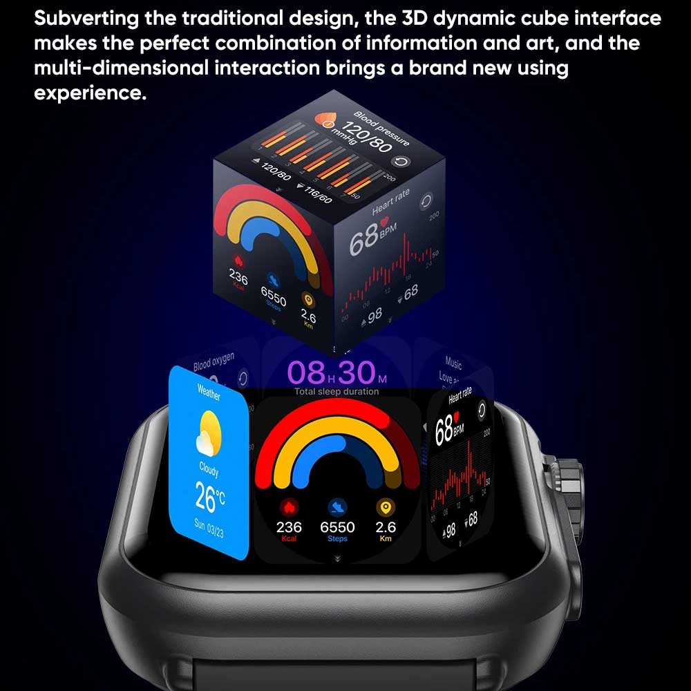 Neue Smartwatch 1000mAh Lange Akkulaufzeit Für Männer Frauen Fitness Sport Bluetooth Anruf Wasserdicht 1,85 Zoll Voll Touch Smartwatch